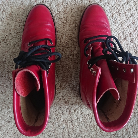 Justin red leather lace-up Packer boots SIZE 6 - Picture 4 of 13